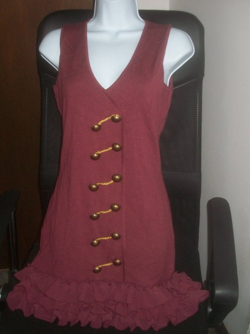 womens sleeveless jumper knit dress.shift.ruffles.Twelve by Twelve.size large